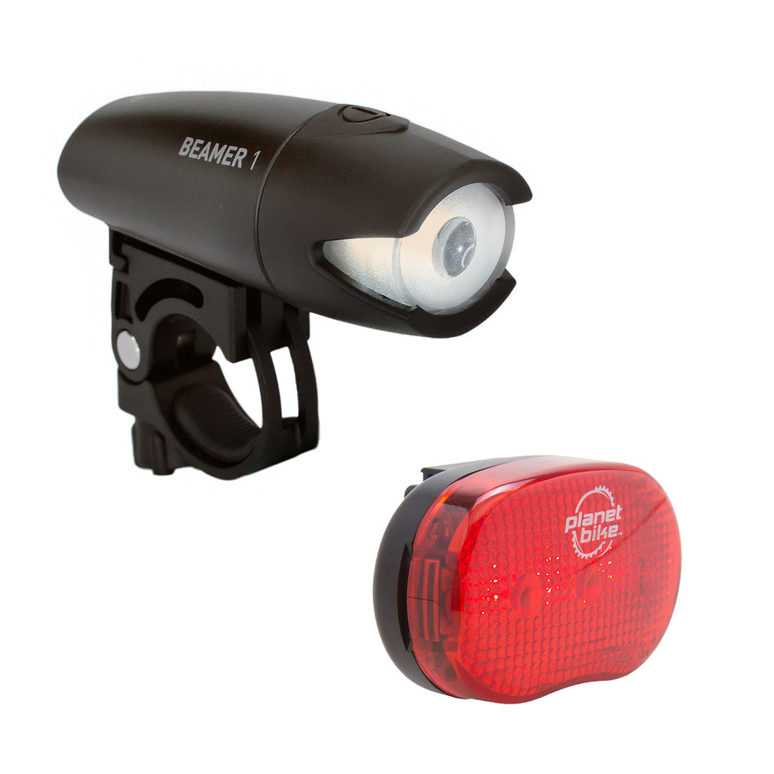 Planet Bike Beamer 1/Blinky 3 Headlight/Taillight Set - Black