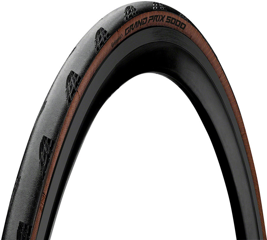 Continental Grand Prix 5000 Tire - 700 x 28 Clincher Folding Black/Transparent BlackChili Vectran Breaker LazerGrip ACT