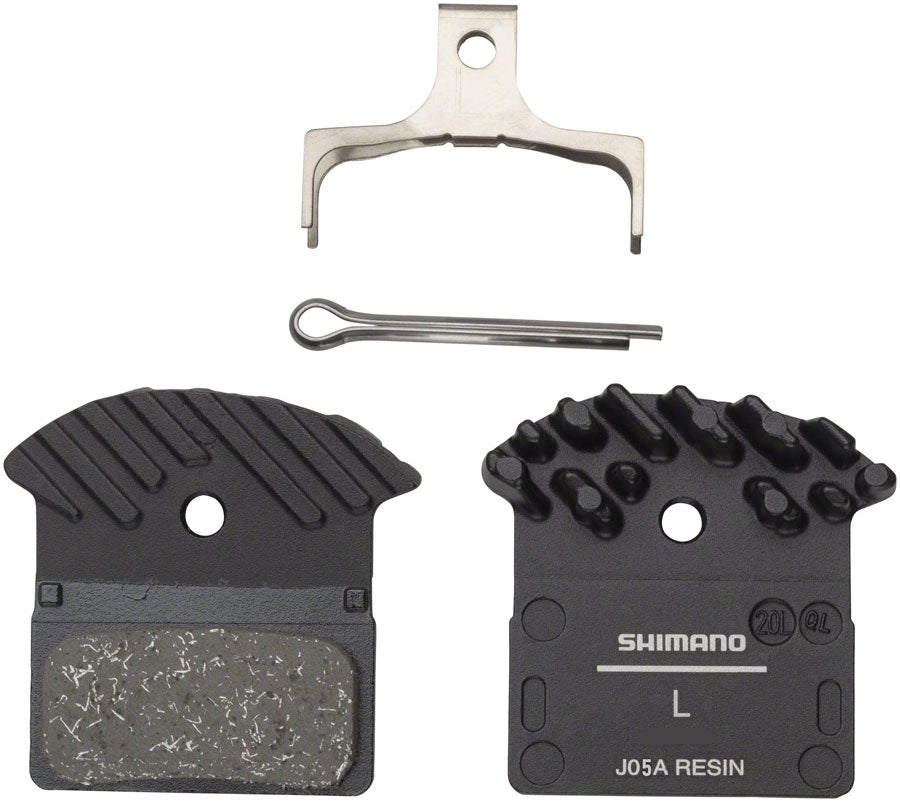 Shimano J05A-RF Disc Brake Pad and Spring - Resin Compound Finned Aluminum Back Plate