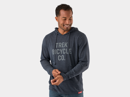 Shirt Trek Bicycle Co Long Sleeve Tee Hoodie Lg Heather Navy